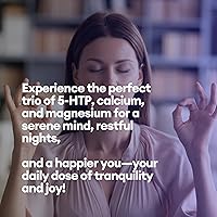 Vista 5 de 5-HTP 200 mg Plus Calcio y Magnesio, Equilibrio del Estado de Ánimo y Relajación Mejorada, Salud Cerebral y del Sueño, Apoyo Natural