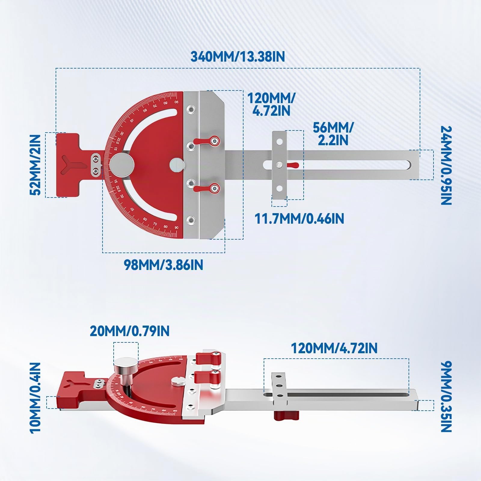 Jauge à onglet réglable multi-angles pour scie à table - Guide carré à angle droit - Pince auxiliaire pour Makita pour rail de guidage Festool