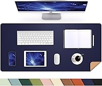 Vista 45 de Protector de escritorio de cuero, tapete de escritorio grande con corcho natural y cuero PU, alfombrilla para mouse, alfombrilla de escritorio