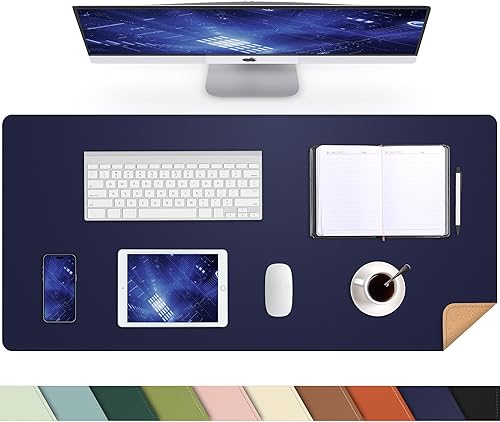 Miniatura 45 de Protector de escritorio de cuero, tapete de escritorio grande con corcho natural y cuero PU, alfombrilla para mouse, alfombrilla de escritorio