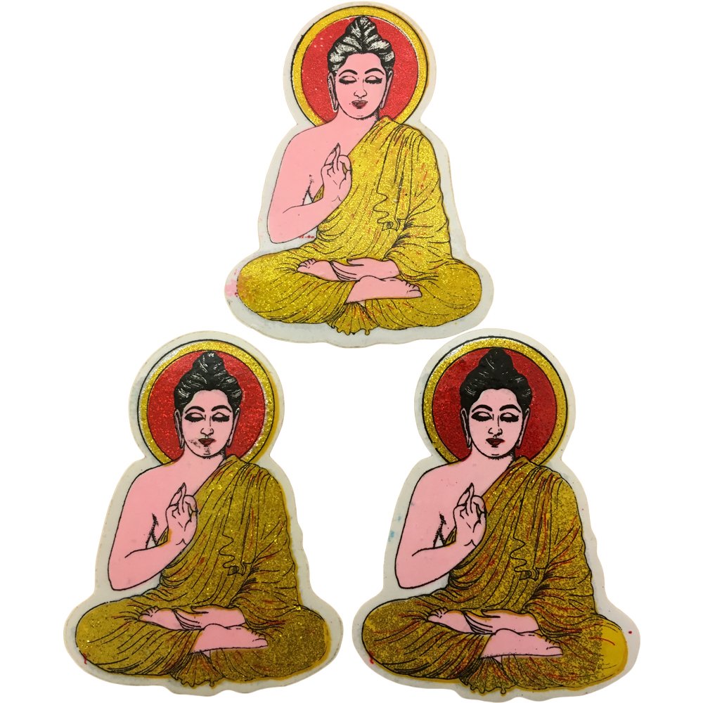 MEDITATING BUDDHA Yoga Meditation Art Decal Sticker (Set of 3)