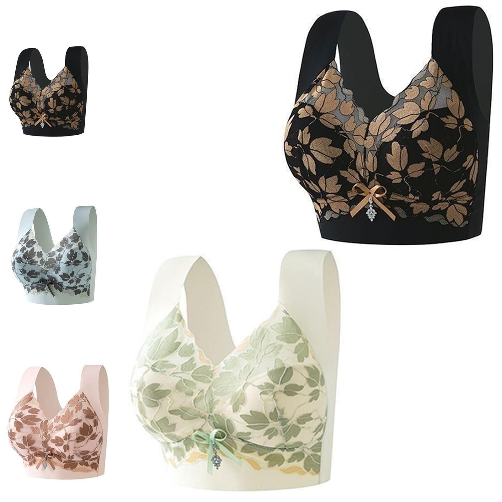 Senobra Bra, Versatile Comfy Lift & Flex Wireless Bra, Plus Size No Wire Push-Up Underwear(2pcs-E,M)