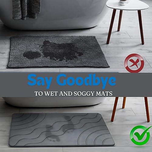 Miniatura 3 de Tapete de baño de piedra Tapete de baño de tierra de diatomeas de secado rápido, súper absorbente, tapete de piedra de ducha antideslizante, tapete