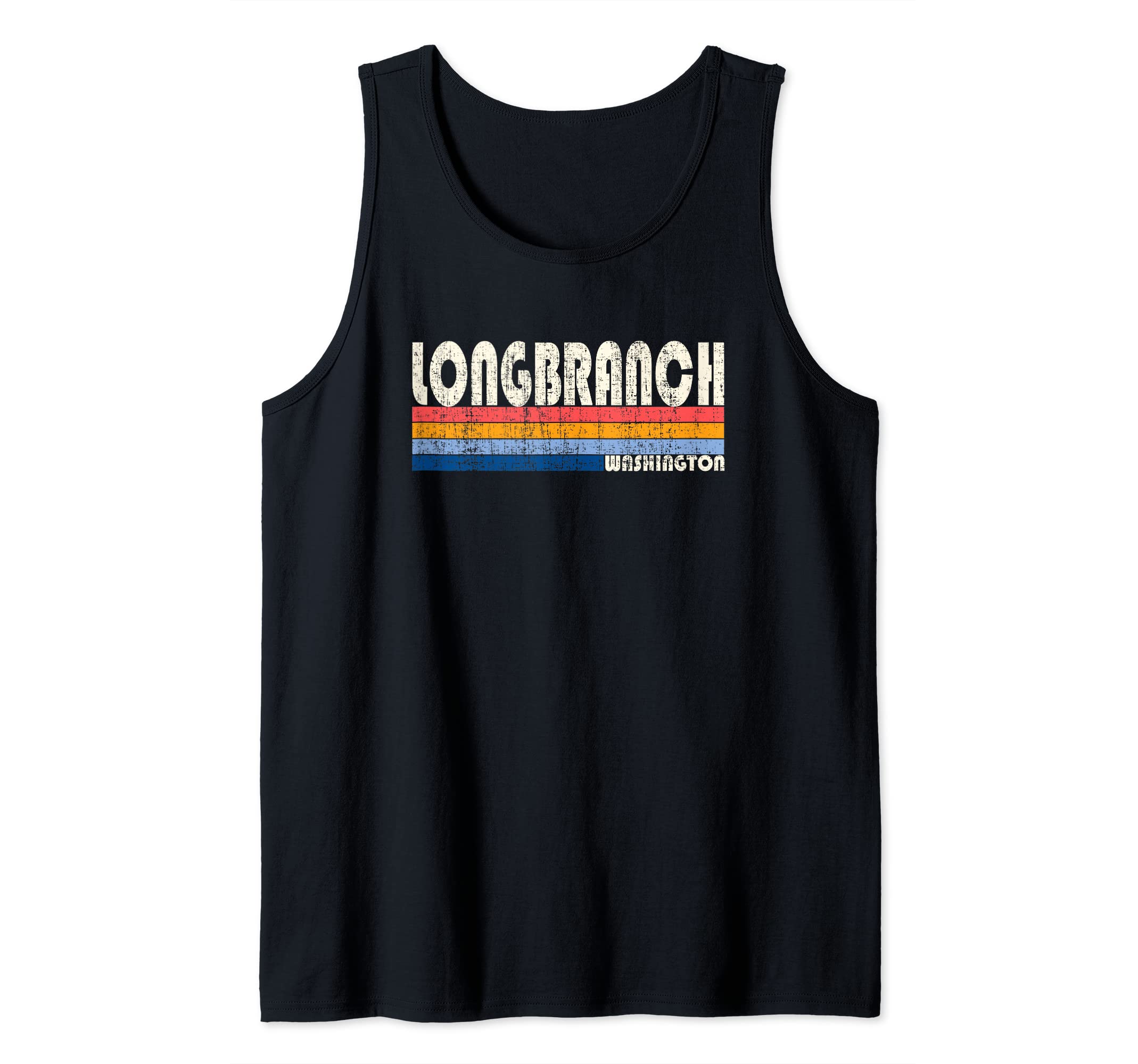 Vintage Retro 70s 80s Style Hometown of Longbranch, WA Tank Top
