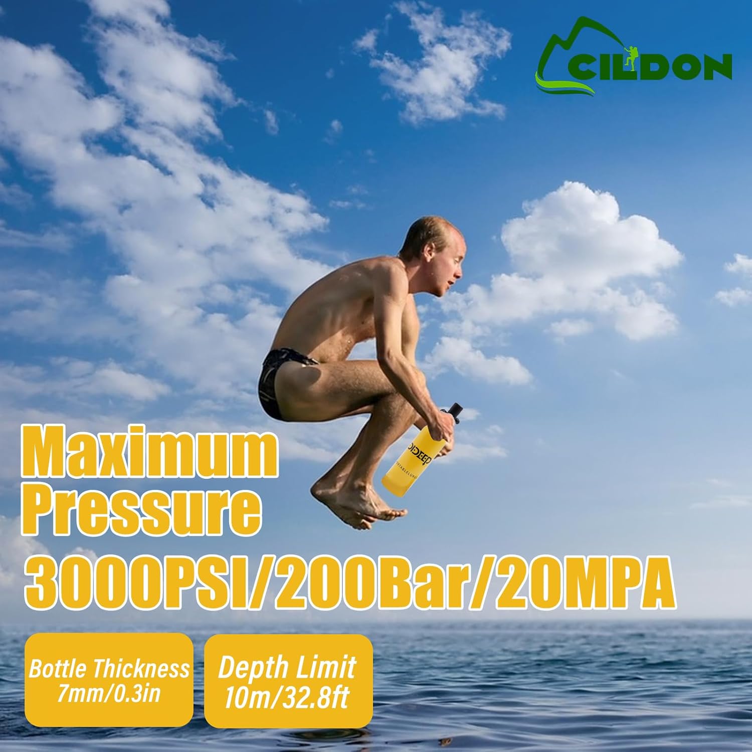 Mini Scuba Tank Reusable Within Breathing Capacity, for 15-20 Minutes Underwater Dive Portable Lungs Deepest 32.8ft Scuba Diving Gear, for Outdoor Mini Diving Tanks Underwater Breathing Device