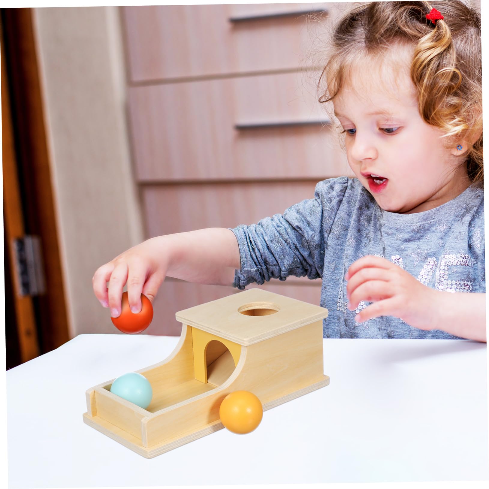 Caja de Monedas de Madera 1pieza Juguete Educativo para Niños | Entrenamiento de Motricidad Detallada, Fomenta la Concentración, para Bebés y Niños