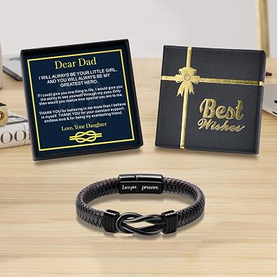 Inngeroo Leather Couples Bracelets Christmas Birthday Gifts for Men