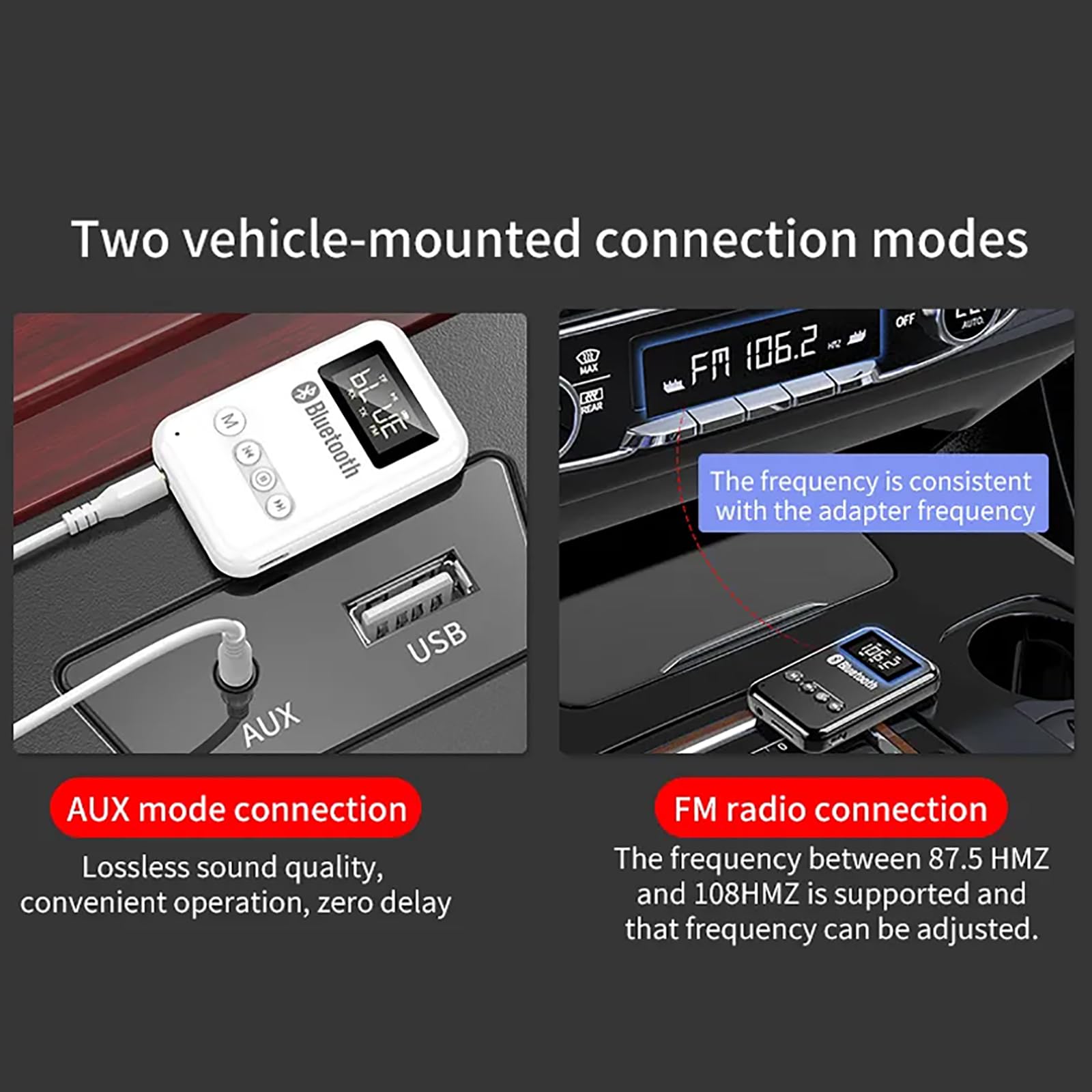 Receptor De Transmisor Bluetooth 5.0, Adaptador De Transceptor Recargable Inalámbrico Portátil Con Conector De 3,5 Mm, Compatible Con Reproducción De Tarjeta TF/transmisión De FM, Para Altavoces