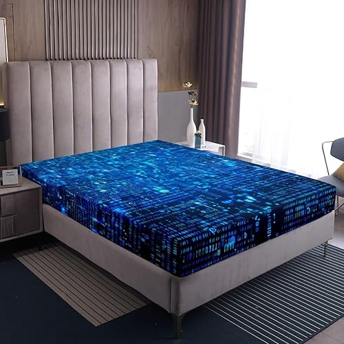 Miniatura 7 de Erosebridal Juego de ropa de cama con tecnología de ciencia informática, tamaño matrimonial, para niños, adolescentes, adultos, suave, de lujo,