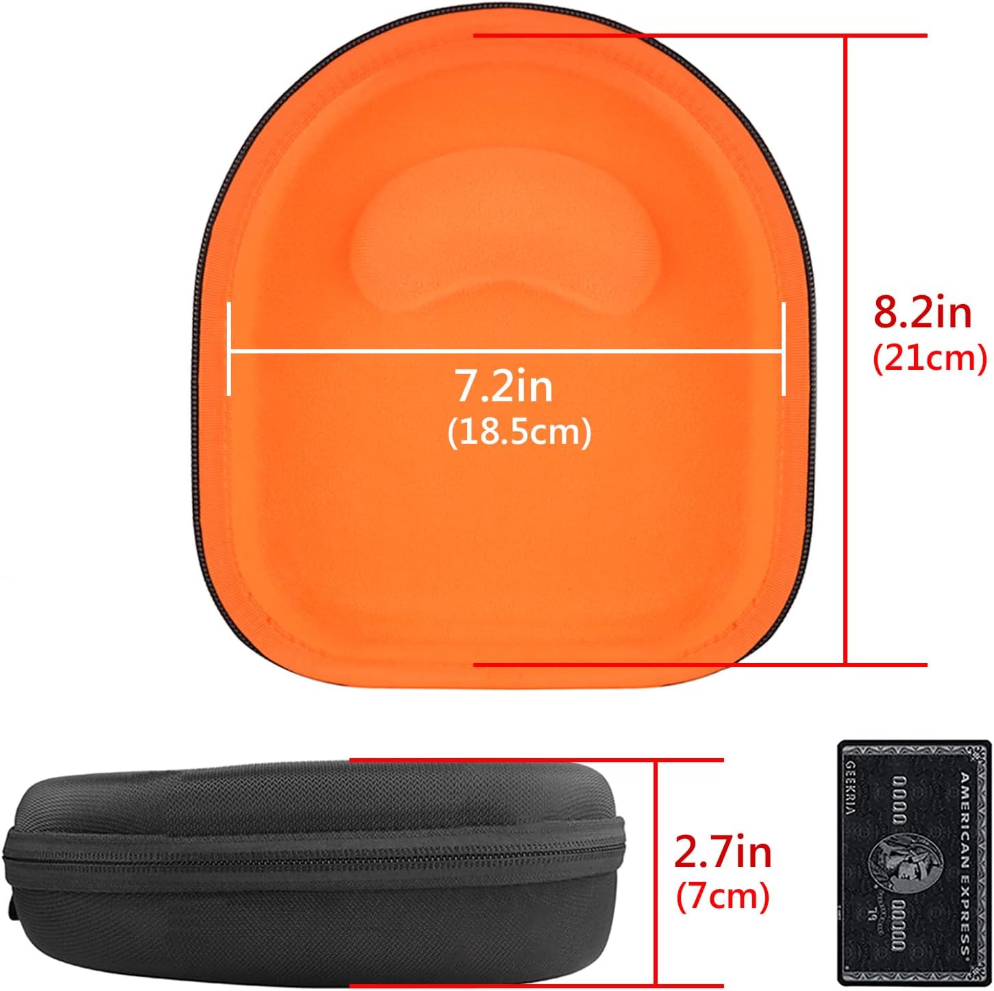 Geekria Shield Headphones Case Compatible with Bang & Olufsen Beoplay H95, H9i, H9, H8, H8i, H6, H4, H2 Case, Replacement Hard Shell Travel Carrying Bag with Cable Storage (Black) - Image 4