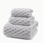 3-Piece Ensemble de serviettes avec serviette de bain (27 x 55 Poitrines), Serviettes de main (14 x 30 Des inches) et des serviettes pour cheveux (10 x 26 Inches), doux et respirant pour une utilisation quotidienne (bleu)