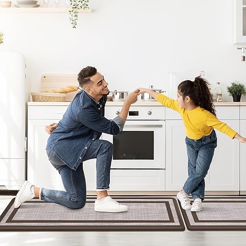 Miniatura 17 de Mattitude - 2 tapetes acolchados antifatiga, antideslizantes, impermeables, ergonómicos para estar de pie cómodamente en la cocina, suelo, oficina