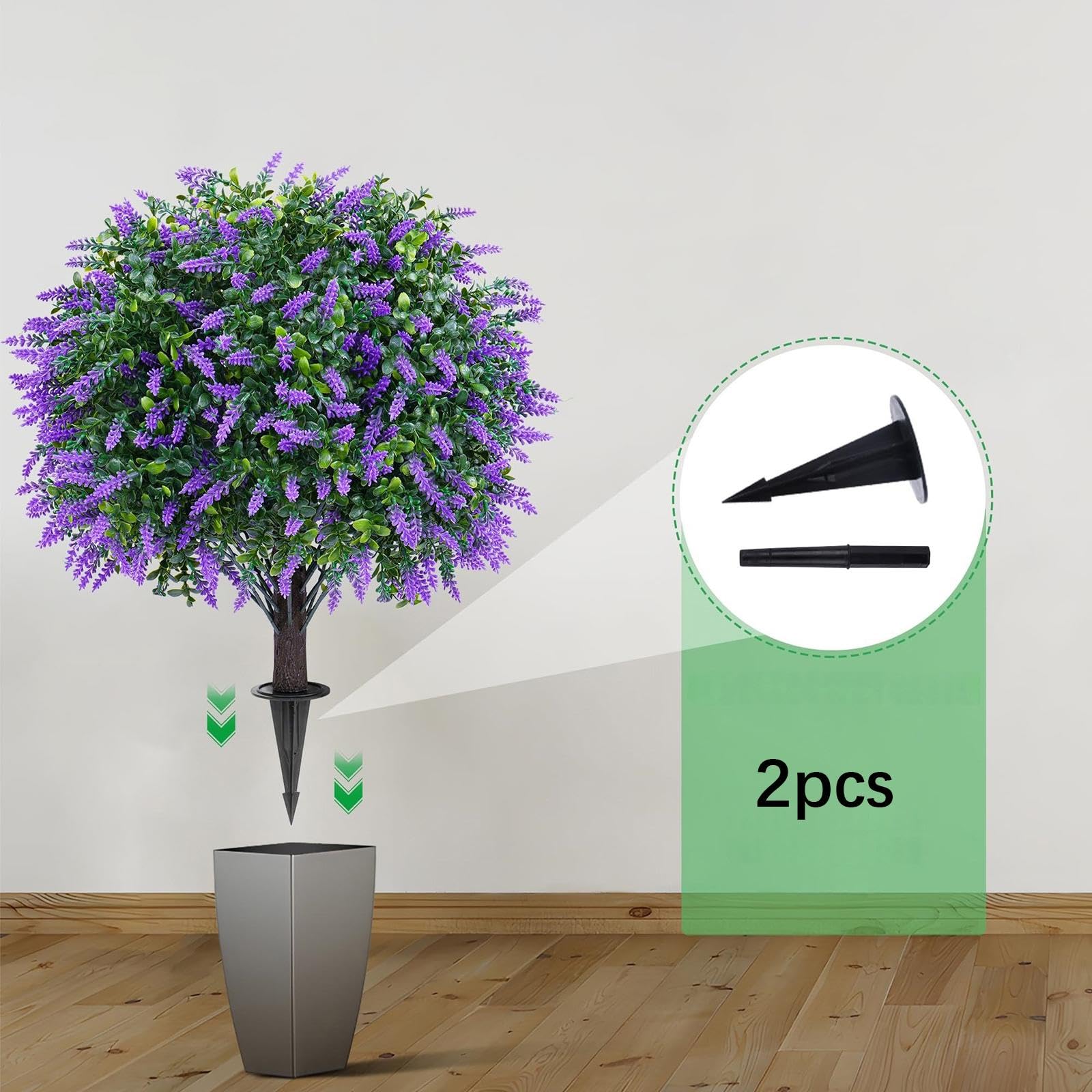 Homyl 2 Pezzi Giardino Fiore Artificiale Faux Lavanda Giardino Primavera Estate Balcone