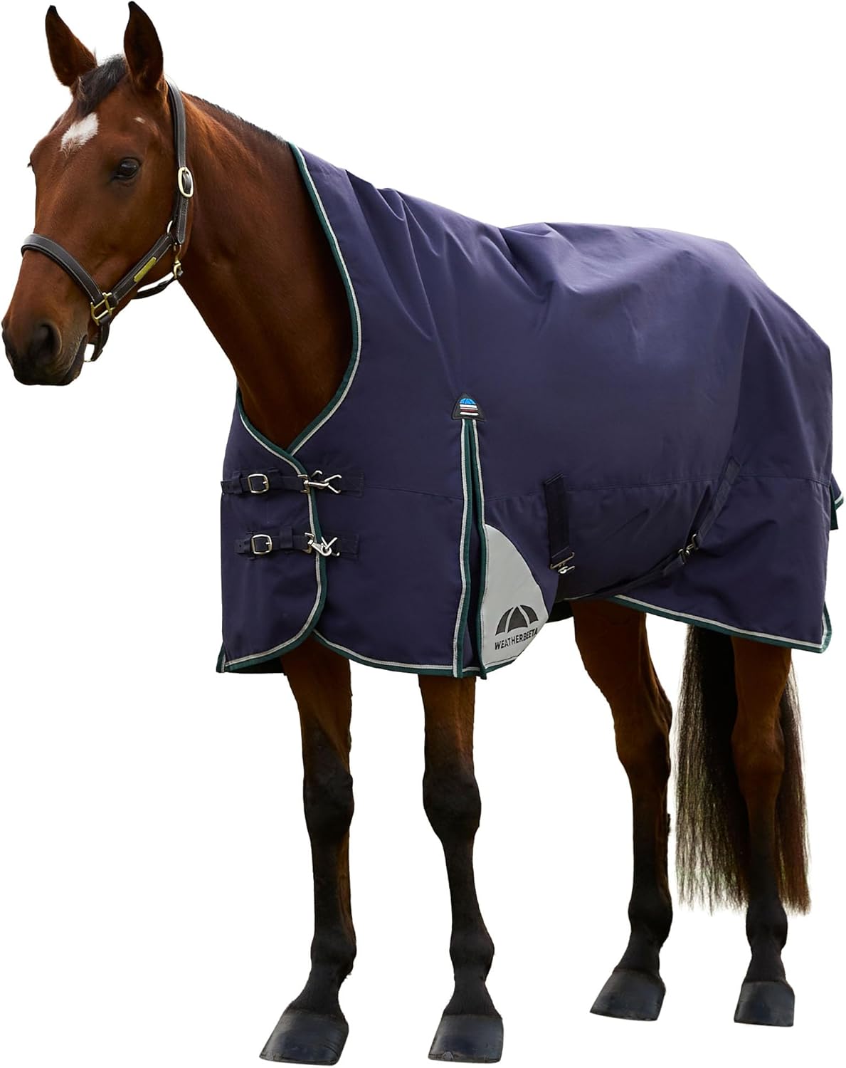 WeatherBeeta ComFiTec Plus Dynamic Turnout High Neck 220g, Navy/Forest Green, 72"