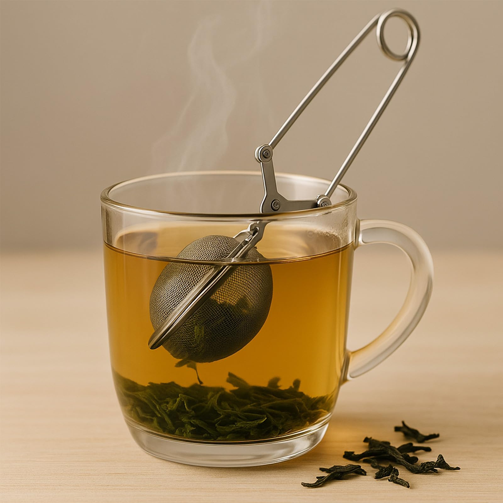 Juego de 3 pinzas de té de acero inoxidable, pinzas de malla fina, infusor de té con forma de bola de 4,5 cm de diámetro, para amantes del té, especias, placer