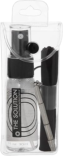 The Solution - Kit de limpieza y reparación de lentes  Spray de limpieza de lentes de lentes sin alcohol de 1 oz, paño de limpieza de microfibra y
