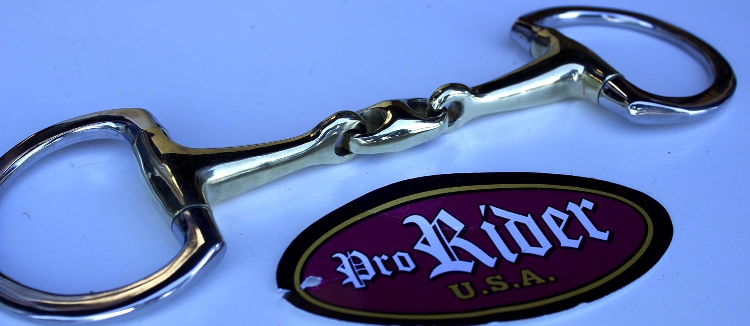 Horse 5" English Riding Brass Eggbutt Double Jointed Snaffle Bit 35506