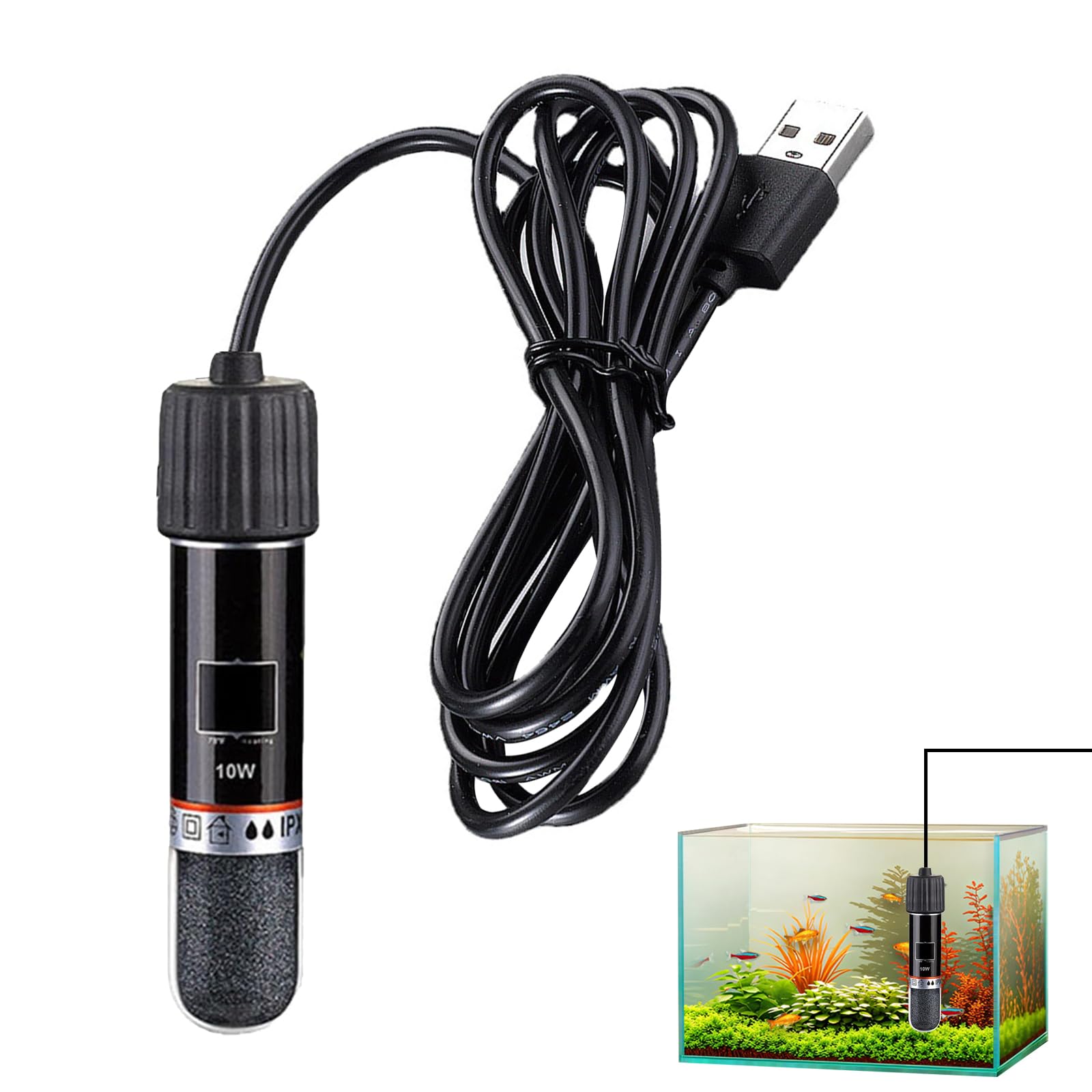PAVIKE水槽 ヒーター【10W】熱帯魚 ヒーター 水槽用ヒーター 熱帯魚 ヒーター 小型、水槽用品、使いやすく、耐熱性、耐腐食性、水槽や小型水槽に適し