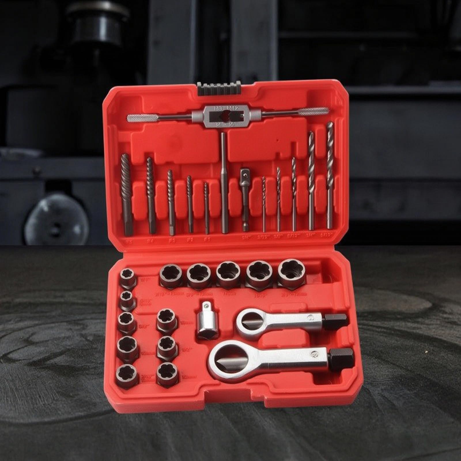 Set Estrattori Viti e Dadi Robusto Estrattori con Valigetta Compatto Bussole Estrattive per Artigiani, Officina, Garage, Riparazioni Domestiche, Blu