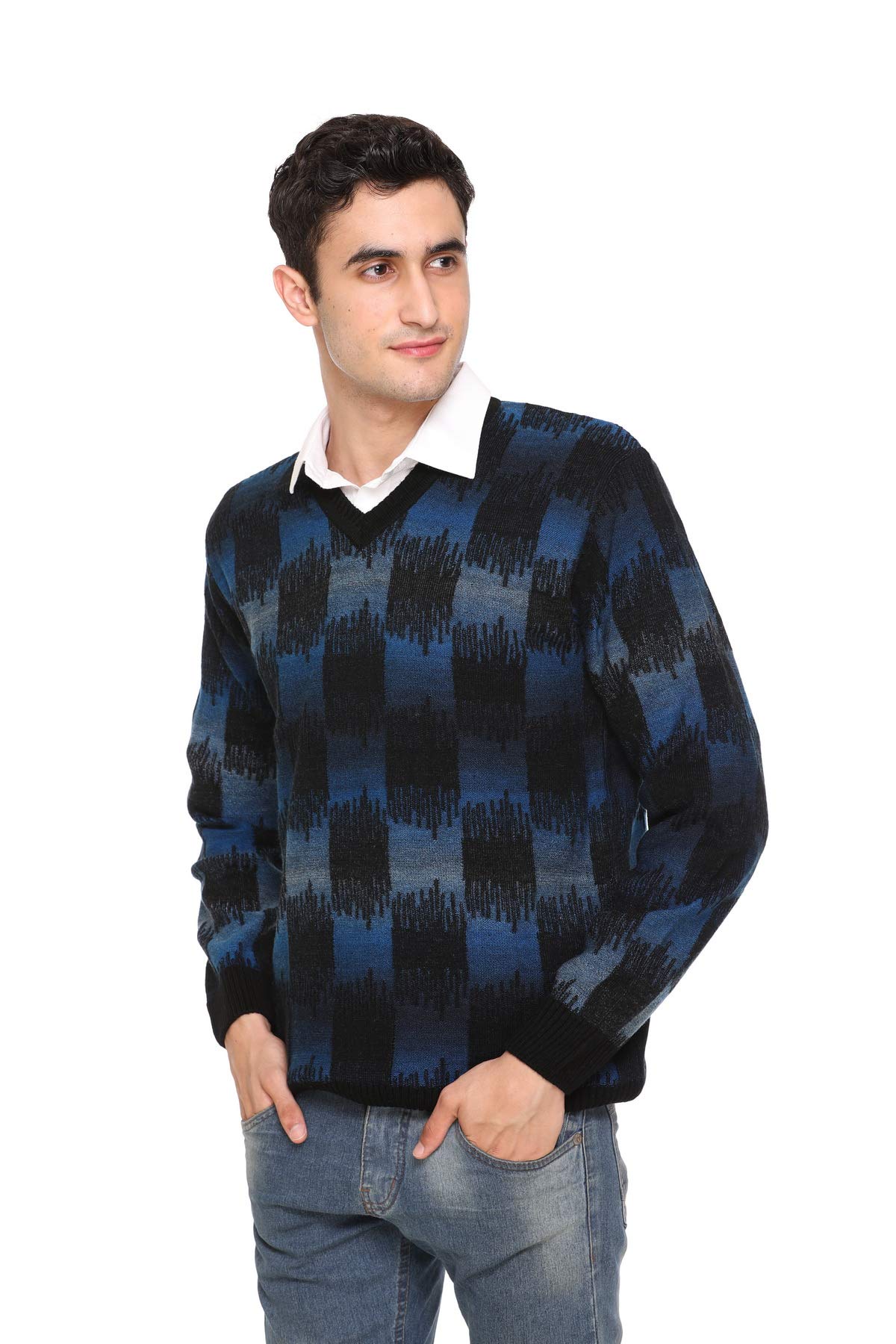 aarbee Full Sleeve Woollen Sweater for Men (Large, Black)