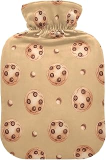Hot Water Bottle with Cover Dessert Chocolate Pattern Hot Water Bag for Pain Relief Water Bags Heat Packs Hot Pack for Cramps Shoulder Neck Pain Hand Feet Warmer 2L
