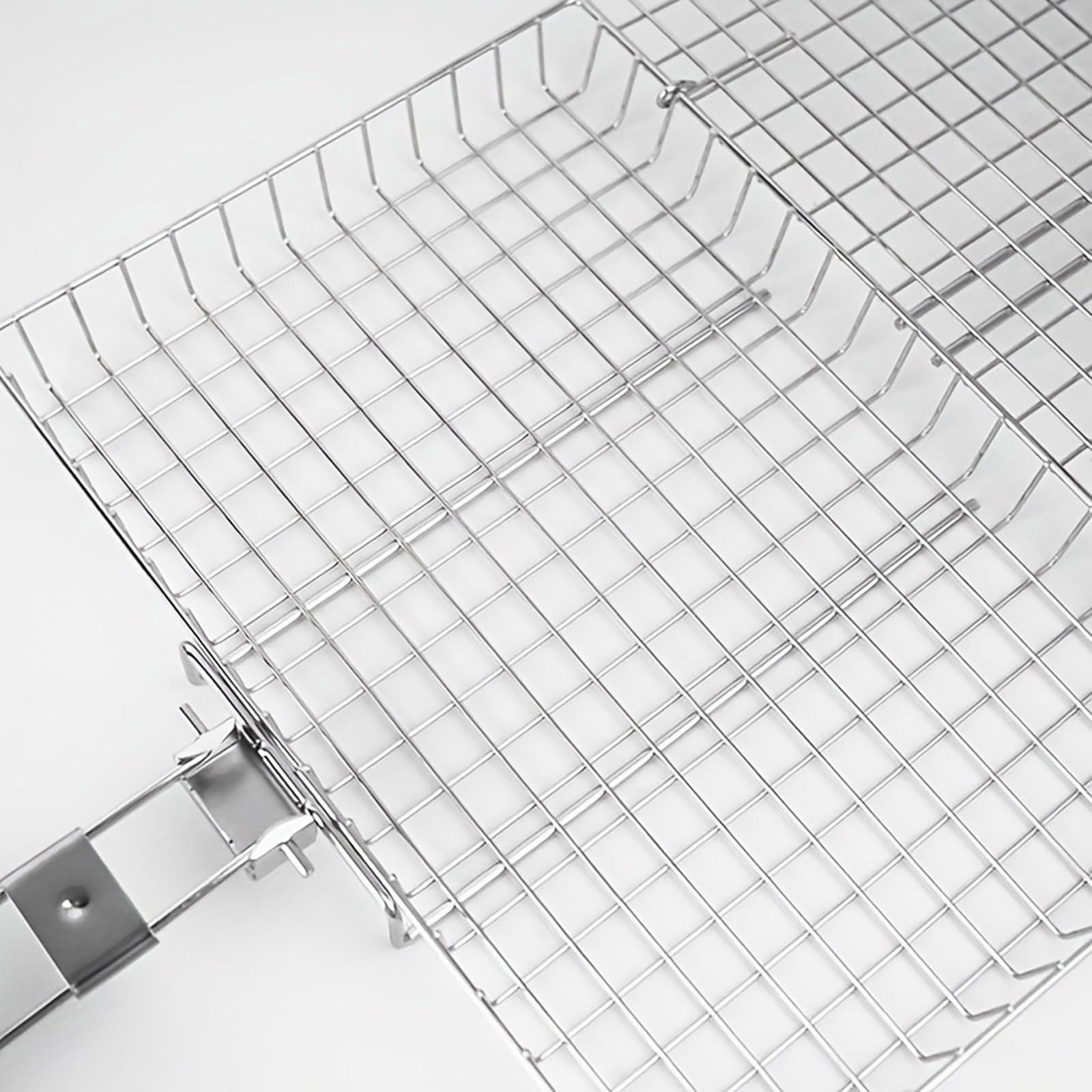 Pratico Acciaio Antiruggine Barbecue Griglie Basket 32 cm Con Manico Staccabile Grigliare Strumento Per Pesce Verdure Carne Acciaio Antiruggine Bbq Mesh Basket