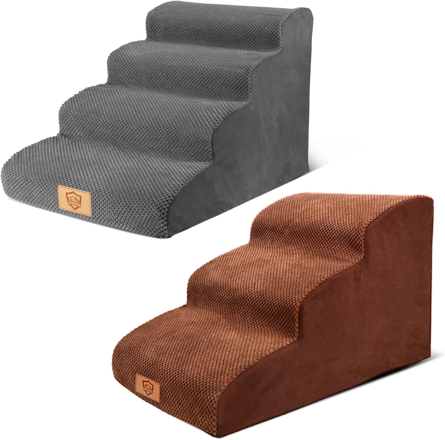Kphico 20.4" High Density Foam Dog Stairs 4 Tiers(Gray