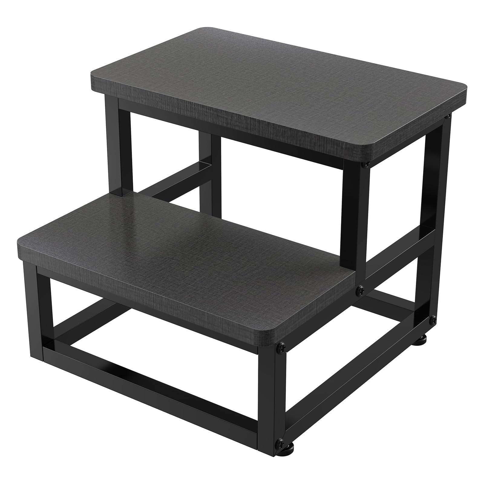 Step Stools for Adults Kids,Heavy Duty Sturdy Step Stool Helper for Kitchen Bathroom,Hold Up to 500 Lbs Capacity Metal Frame-Fabric Grey