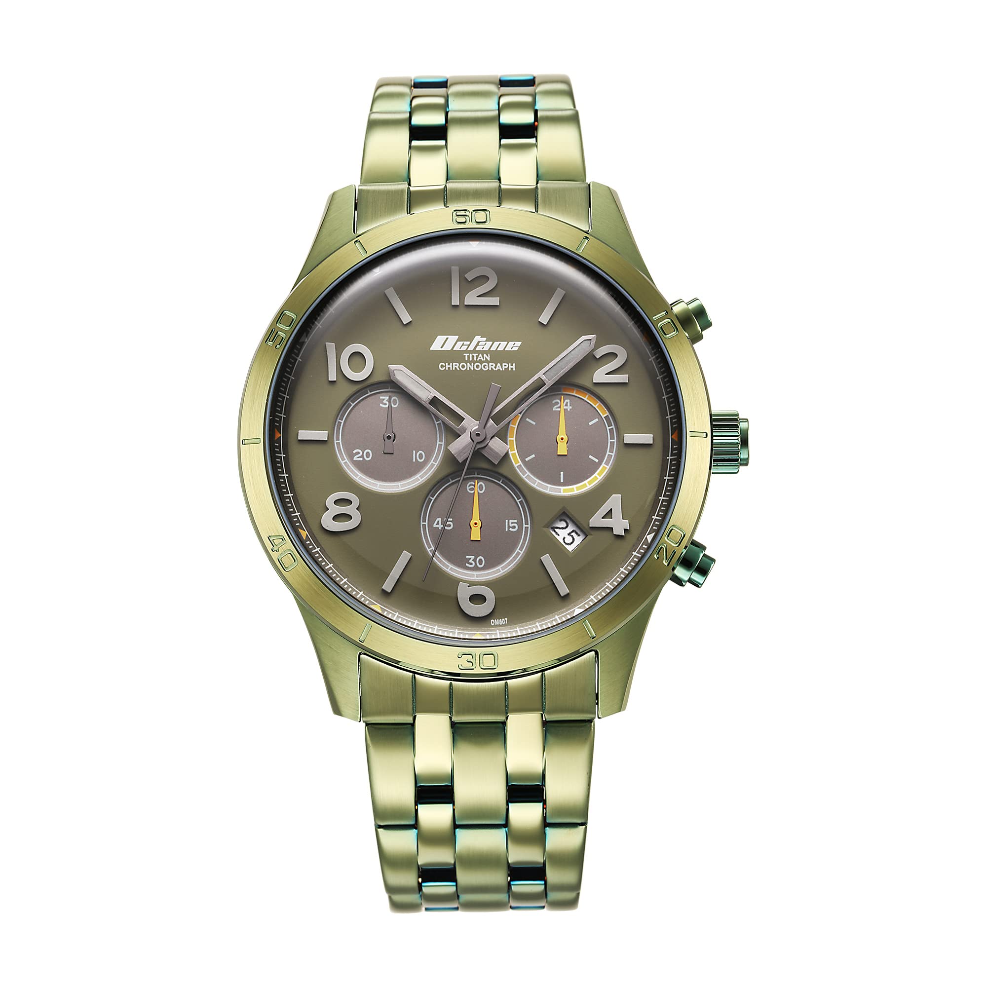 TitanTitan Octane Classic Sporty Green Dial Chronograph Stainless Steel Strap Watch for Men-NS90153QM01/NT90153QM01