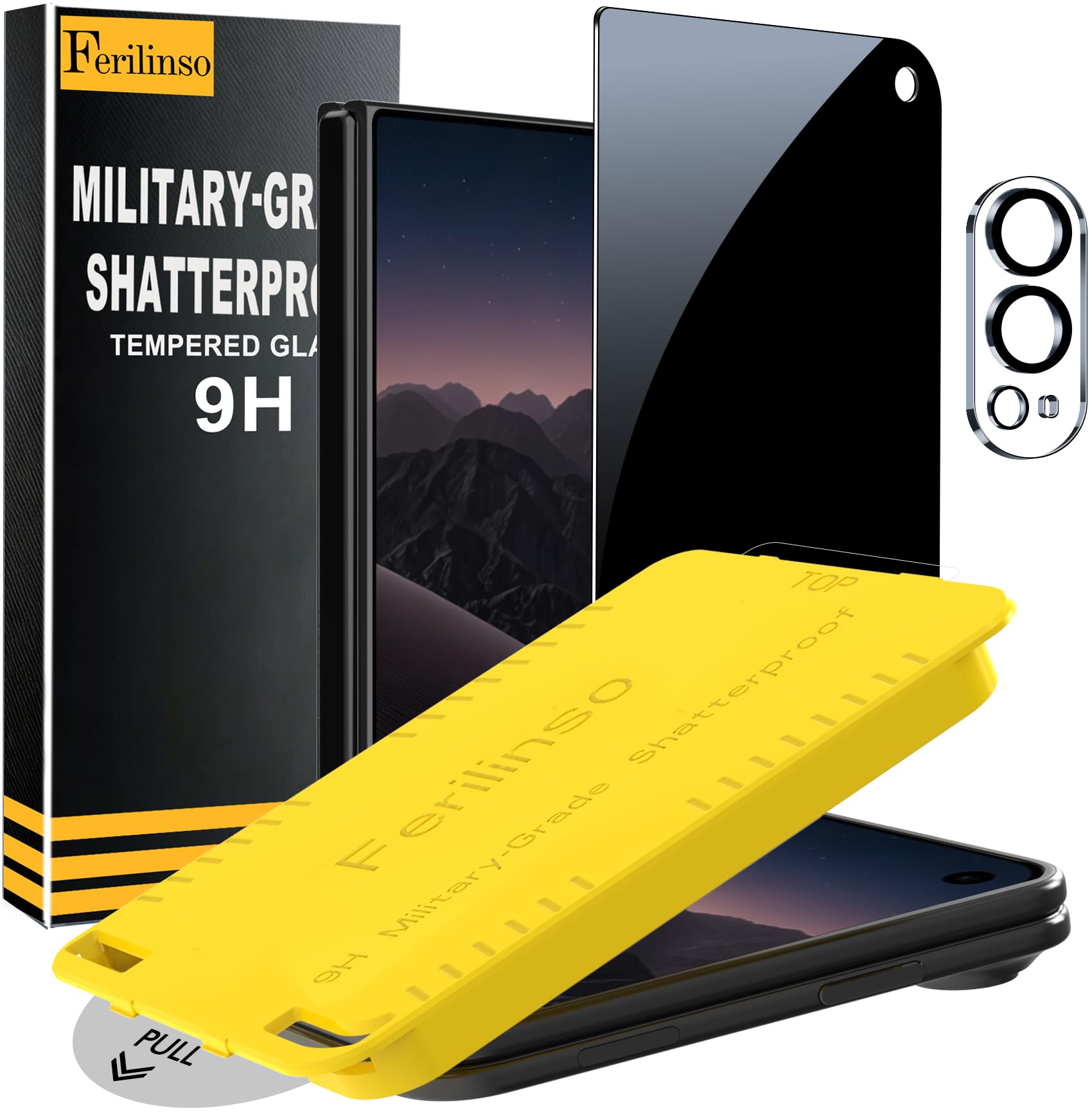 Ferilinso für iPhone Duo für Panzerglas Sichtschutz, Kratzfest | 9H+ Gehärtetes Glas Folie, Militärschutz Stoßfest, HD-Klar, Kompatibel mit Hülle, Einfache Montage, Blasenfrei
