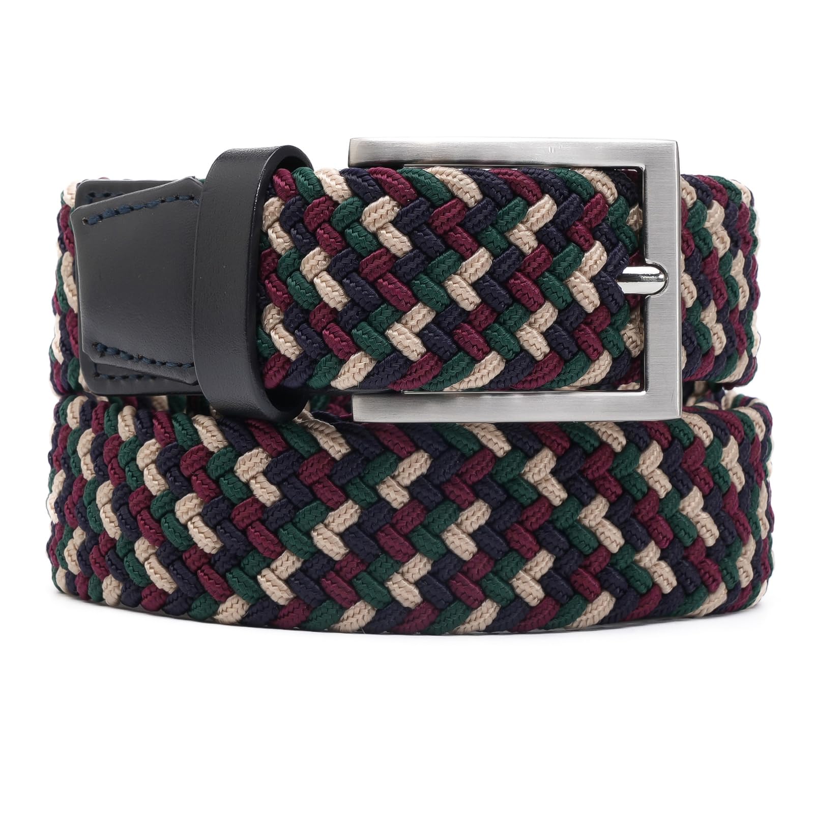 TOUGERJOY Mens Stretch Belt, tessuto elastico intrecciato Web Belt Casual per Golf Pantaloni di caccia Jeans