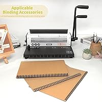 Vista 6 de Rayson TD-1500B34R Binding Machine, Round Holes, 3:1 Pitch Wire-O Binder Punch 15 Sheets/Bind 130 Sheets with Sturdy Metal Construction