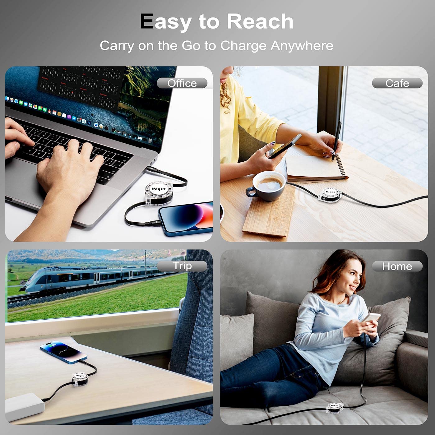 Cable USB C a Lightning [2 unidades de 4 pies] Cargador retráctil para iPhone de carga rápida tipo C a Lightning Cable de carga MFi certificado para iPhone 14 13 12 11 Pro Max Mini XS XR X 8 7 6s 6 4