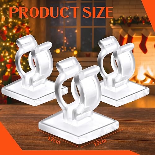 Miniatura 2 de Pangda 50 mini clips de luz adhesivos transparentes para interiores, mini clips de luz para tiras colgantes de cadena exterior en la pared del techo