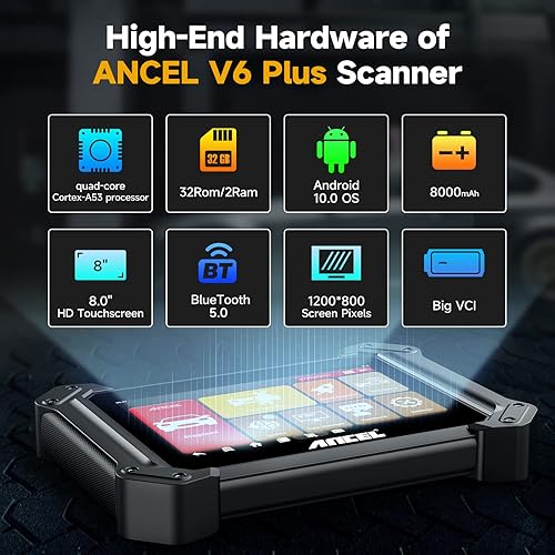 Miniatura 6 de ANCEL V6 Plus Bluetooth OBD2 Scanner Diagnostic Tool , Full System Car Scanner Diagnostic for All Cars with 25+ Service ABS