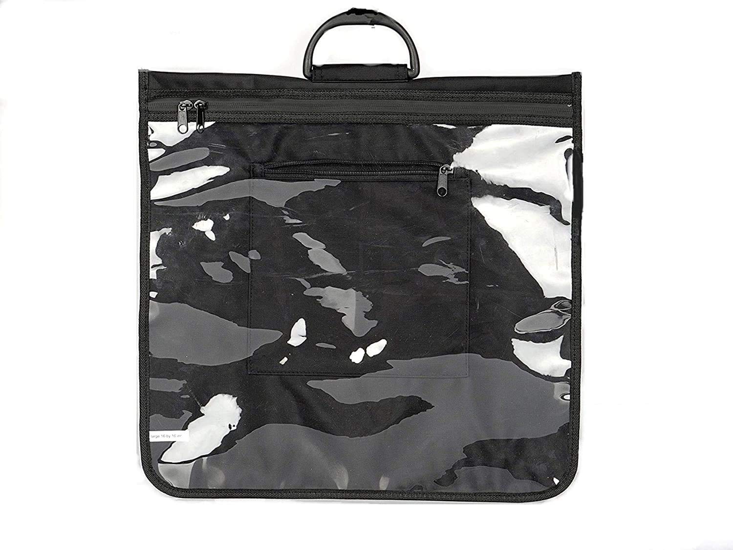 Tallit tallis and Tefillin Silk Touch fabric Clear Front Rain Proof Travel Tote bag + Carry Handle And shoulder strap (Large 40X40 CM 16x16 inch)