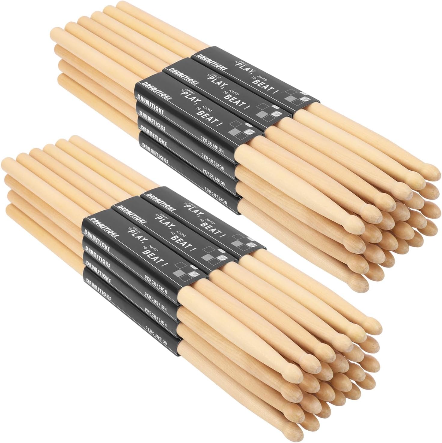 36 Pairs 5A Drum Sticks - 16 Inch Premium 5A Maple Wood Tip Drumsticks, Classic and Durable Wood Tip Drumsticks for Musical Instrument and Beginners