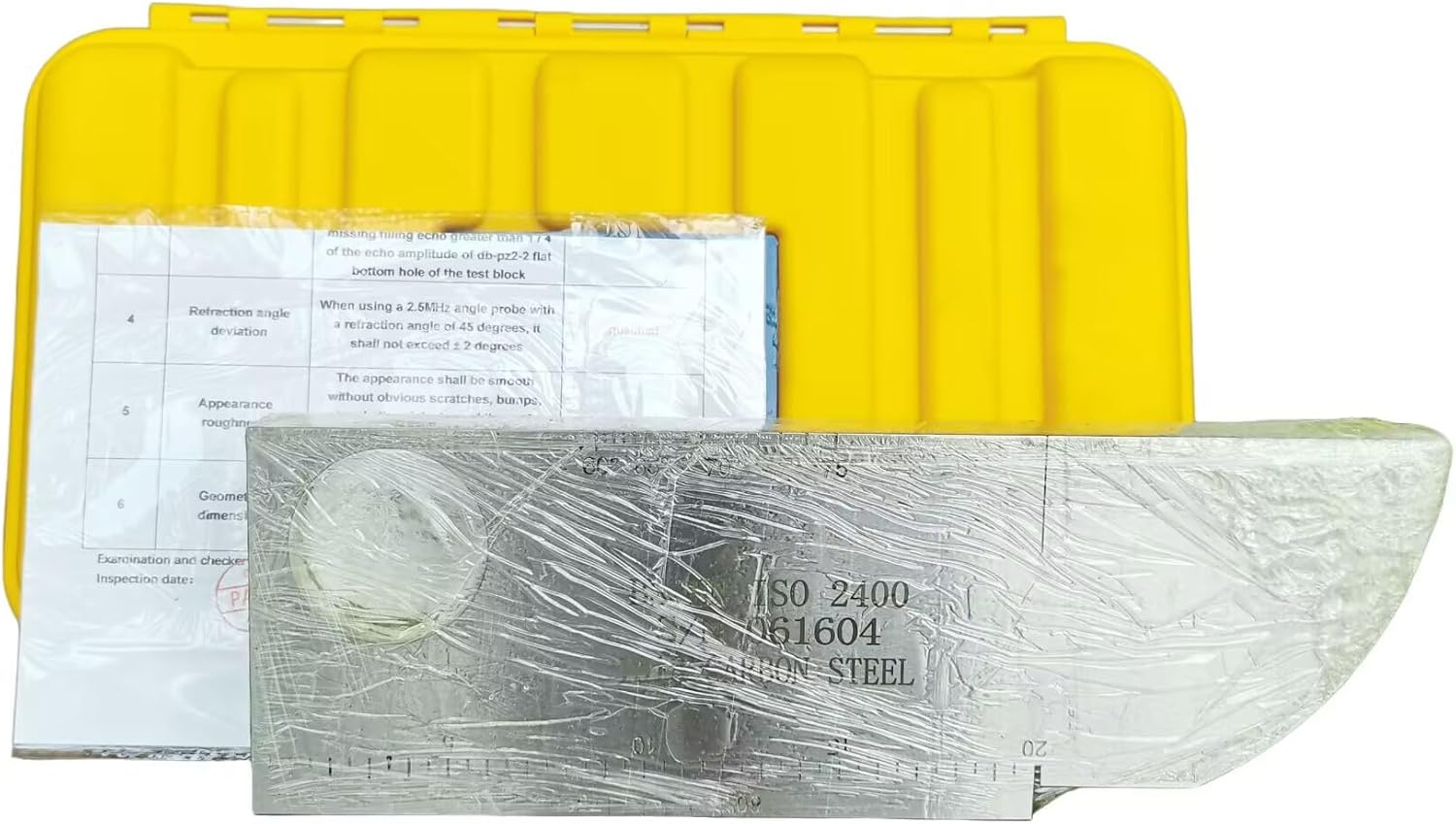 Test Block Ultrasonic Flaw Detector NDT Ultrasonic Calibration Blocks Standard Calibration Gauge Block ASTM E164 with 100mm Radius 1.5mm 50.0mm Holes for Ultrasound