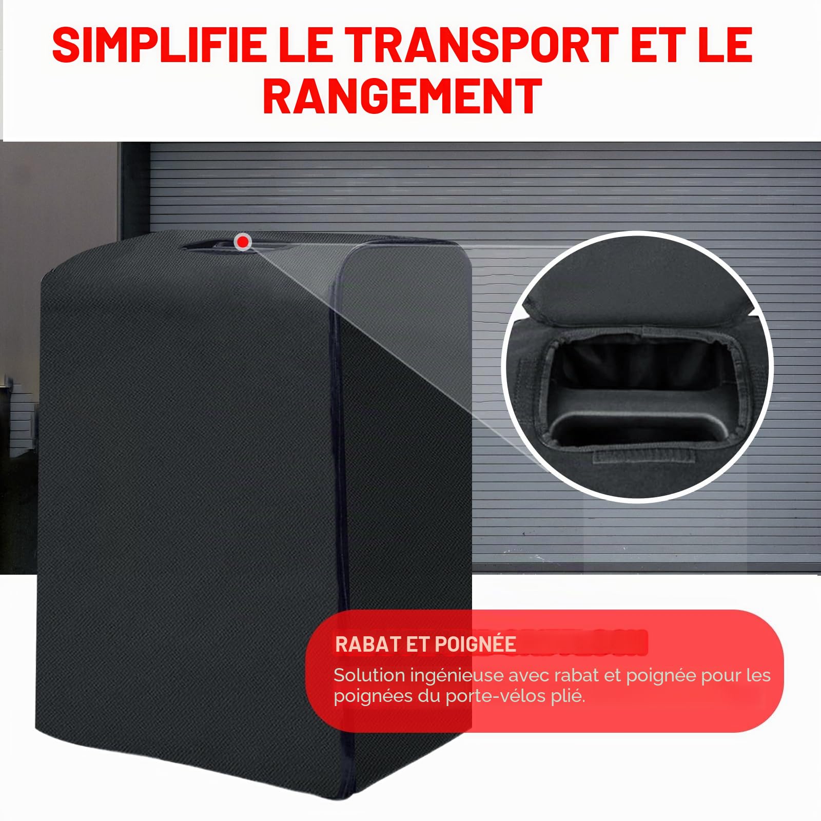 Sac pour Thule Easyfold 931 et 933 Porte-vélo, Anti-poussière, Imperméable, en Tissu Oxford 600D Durable, Housse de Transport pour EasyFold XT 2 (Noir)