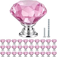 Vista 13 de POZEAN Perillas de gabinete de cristal 30 unidades, perillas para cómoda de 1.57 pulgadas para gabinete, cajón con dos tamaños diferentes