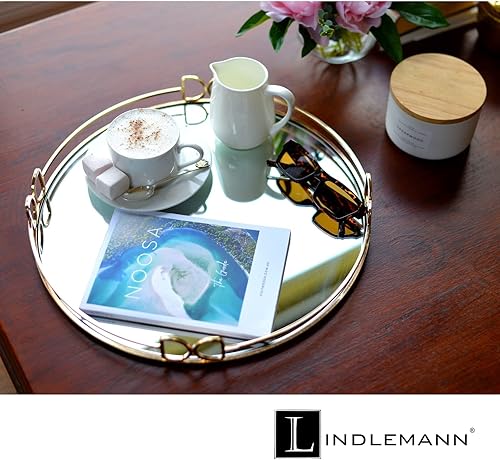 Miniatura 44 de Bandeja de tocador de cristal decorativa con espejo, bandejas de perfume para maquillaje, almacenamiento de cosméticos, organizador de Bandeja