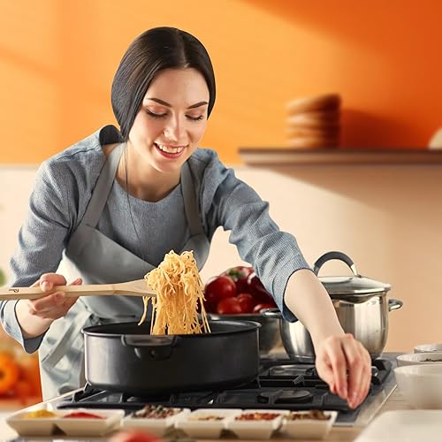 Miniatura 2 de Cucharas de madera para cocinar, juego de utensilios de madera de 6 piezas, espátula de madera antiadherente para cocinar, utensilios de cocina de