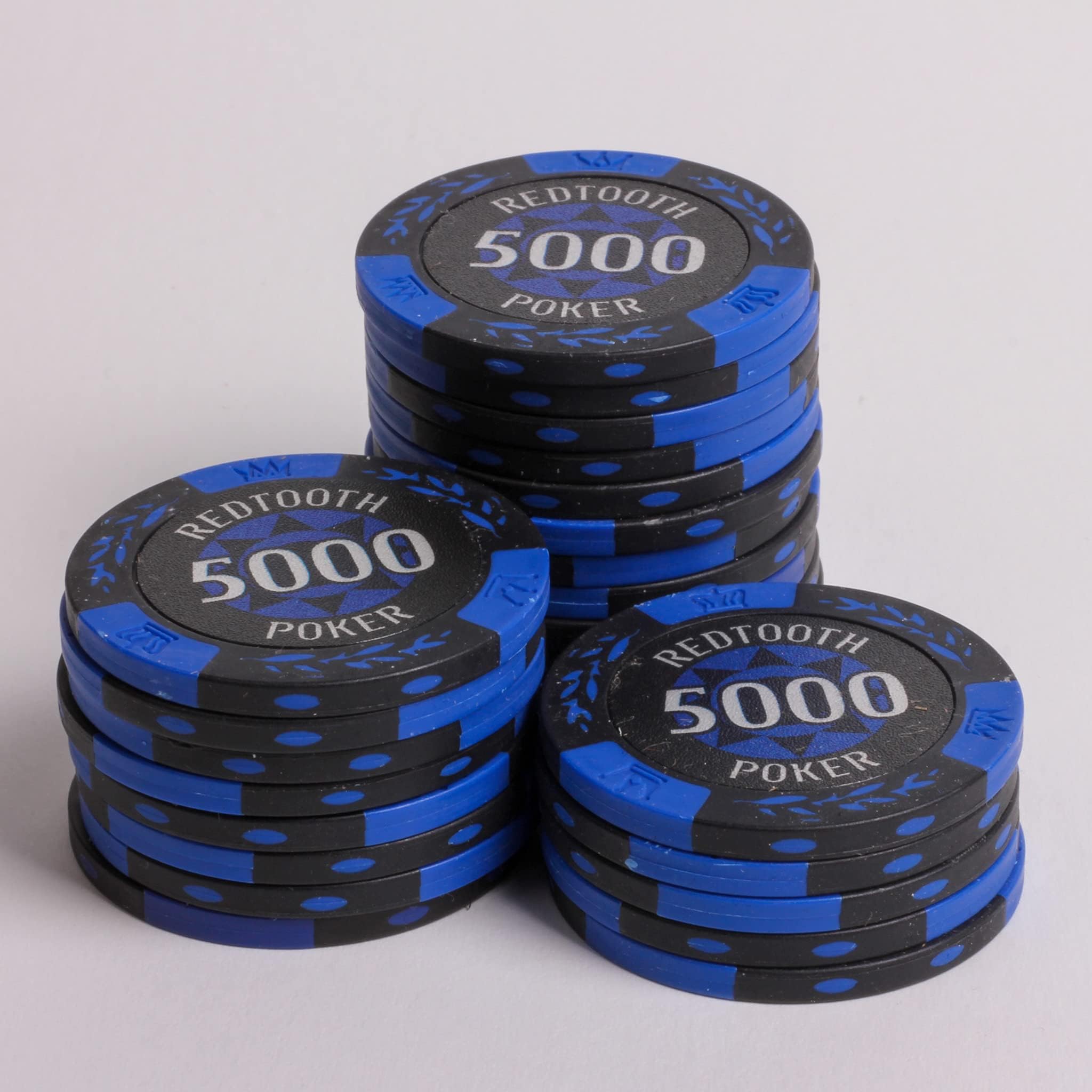 Redtooth Poker 14 Gram Casino Poker Chips | Pack of 25 with Denomination of 5000 Value | 40mm Diameter
