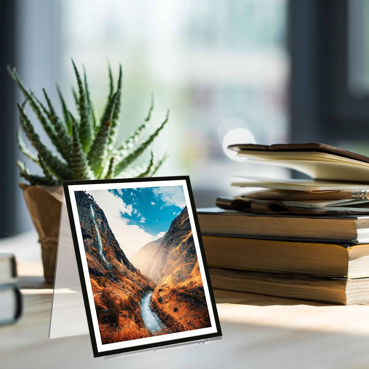 Acrilico Trasparente Supporto per Libri, Leggio da Tavolo, Porta Brochure e Foto, 2 Pezzi