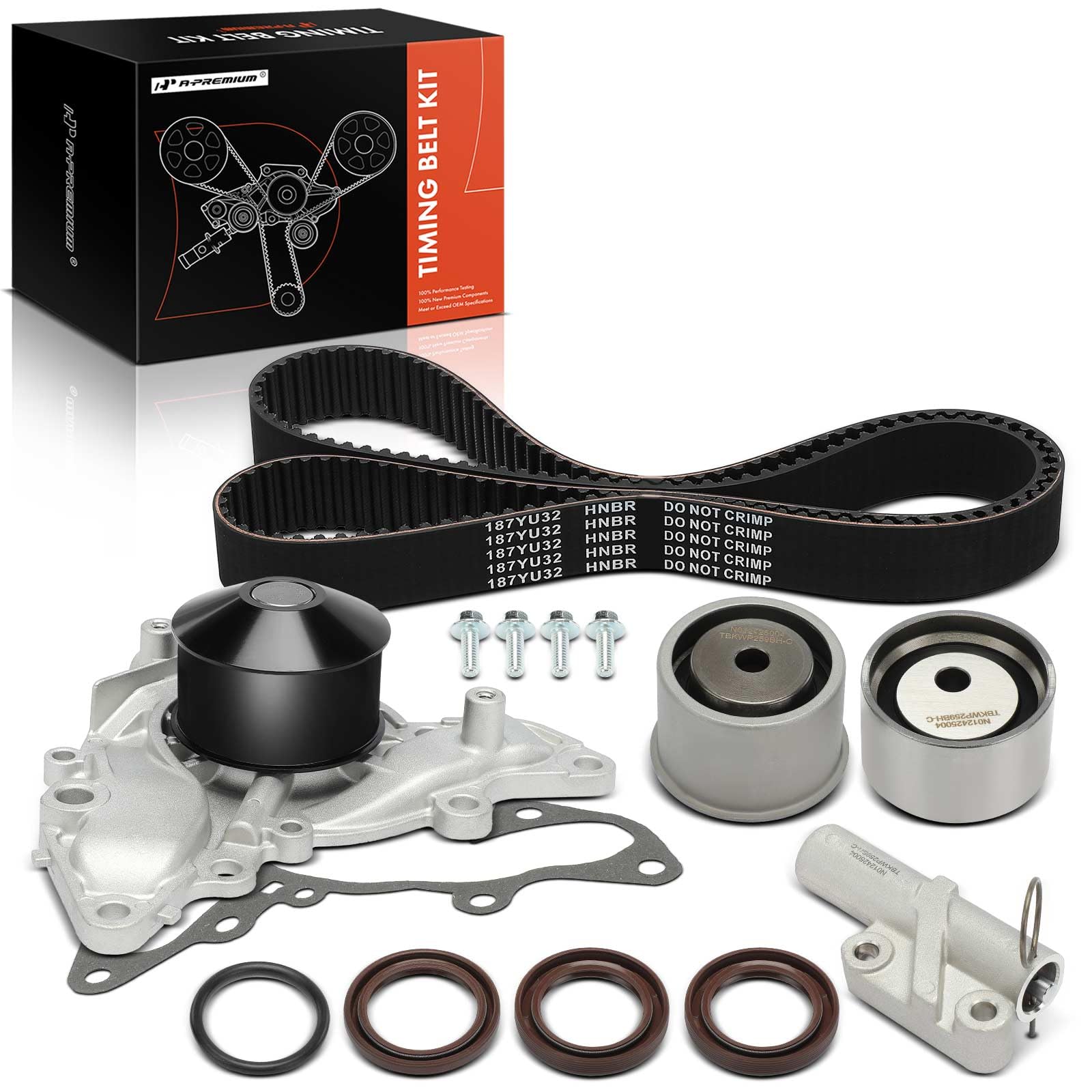 A-Premium Engine Timing Belt Kit with Water Pump Compatible with Chrysler Sebring 2001-2004 & Mitsubishi Galant 2000-2003, Eclipse 2000-2004 & Dodge