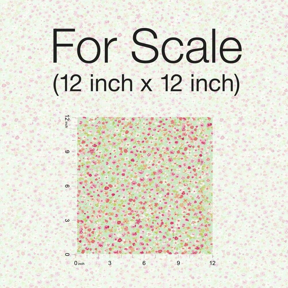 RoomMates RMK11609RL Petite Floral Green and Pink Peel and Stick Wallpaper