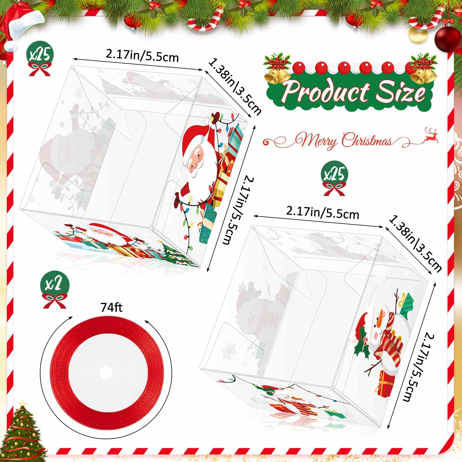 Henoyso 50 Pcs Christmas Mini Candy 2.17