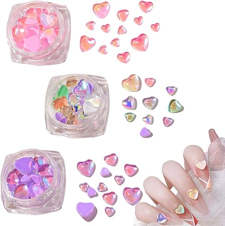 Amazon Zhejia ネイルパーツ ハート型 3色 ハートアクリル ラインストーン サイズ ネイルラインストーン ネイルセット ネイルストーン 宝石 スタイル2 Zhejia ラインストーン 通販