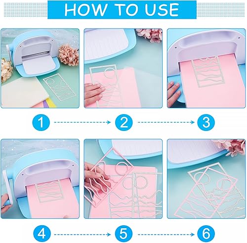 Miniatura 3 de ORIGACH Juego de 4 troqueles de corte para marco de fondo de playa, desierto, paisaje, desierto, metal, abstracto, paisaje, troquelado, troquelado,