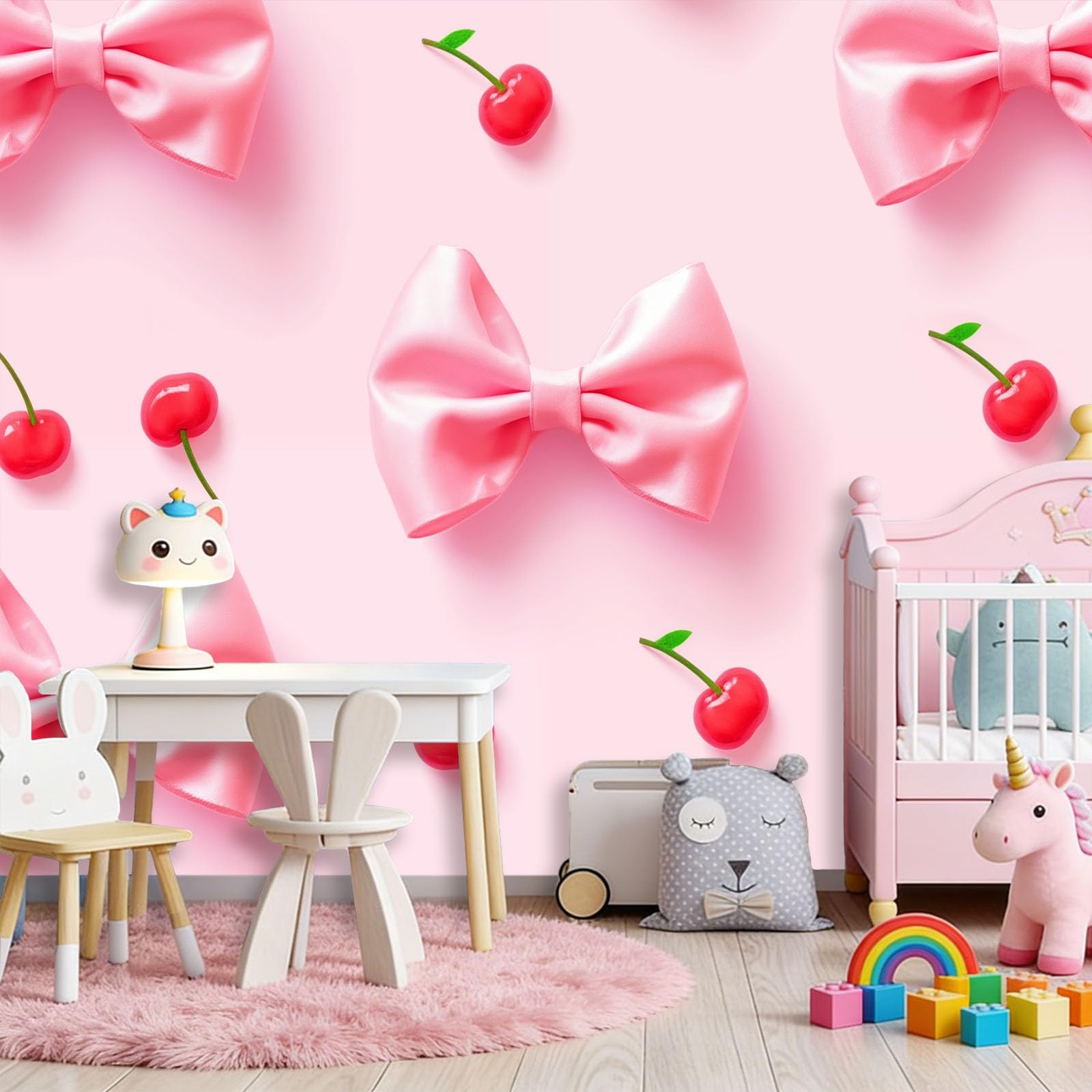 Panoramiczna tapeta moda uroczy węzeł wiśnia róża czerwona tapeta z włókniny gobelin plakat fototapeta do salonu dekoracja ścienna do sypialni, 250 x 175 cm